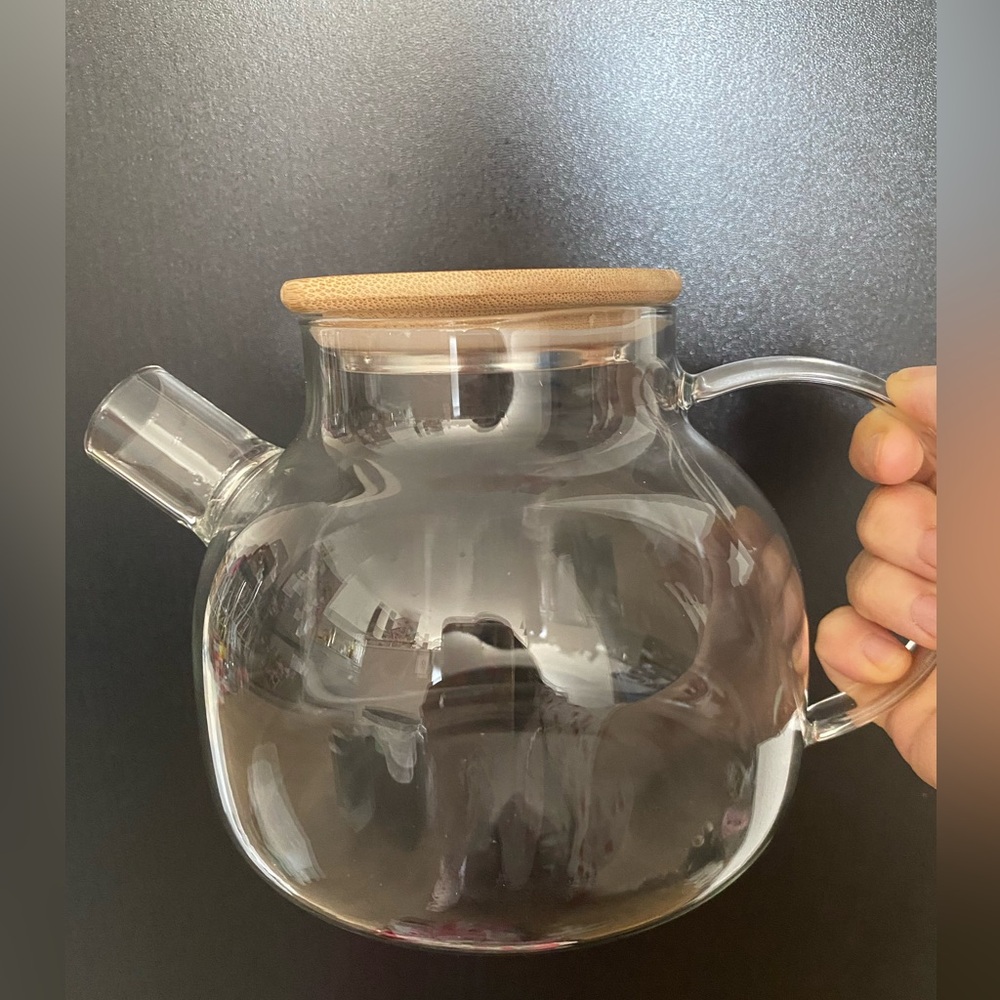 Glass Teapot with Bamboo Lid